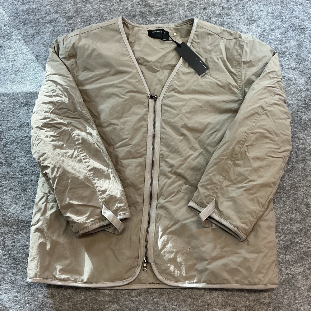 Richiele Beige Lightweight Zip-Front Puffer Style Jacket Size S